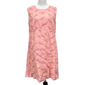 Color Me Cotton CMC Dress Dragonfly Pink Sleeveless Made USA Women’s Sz L